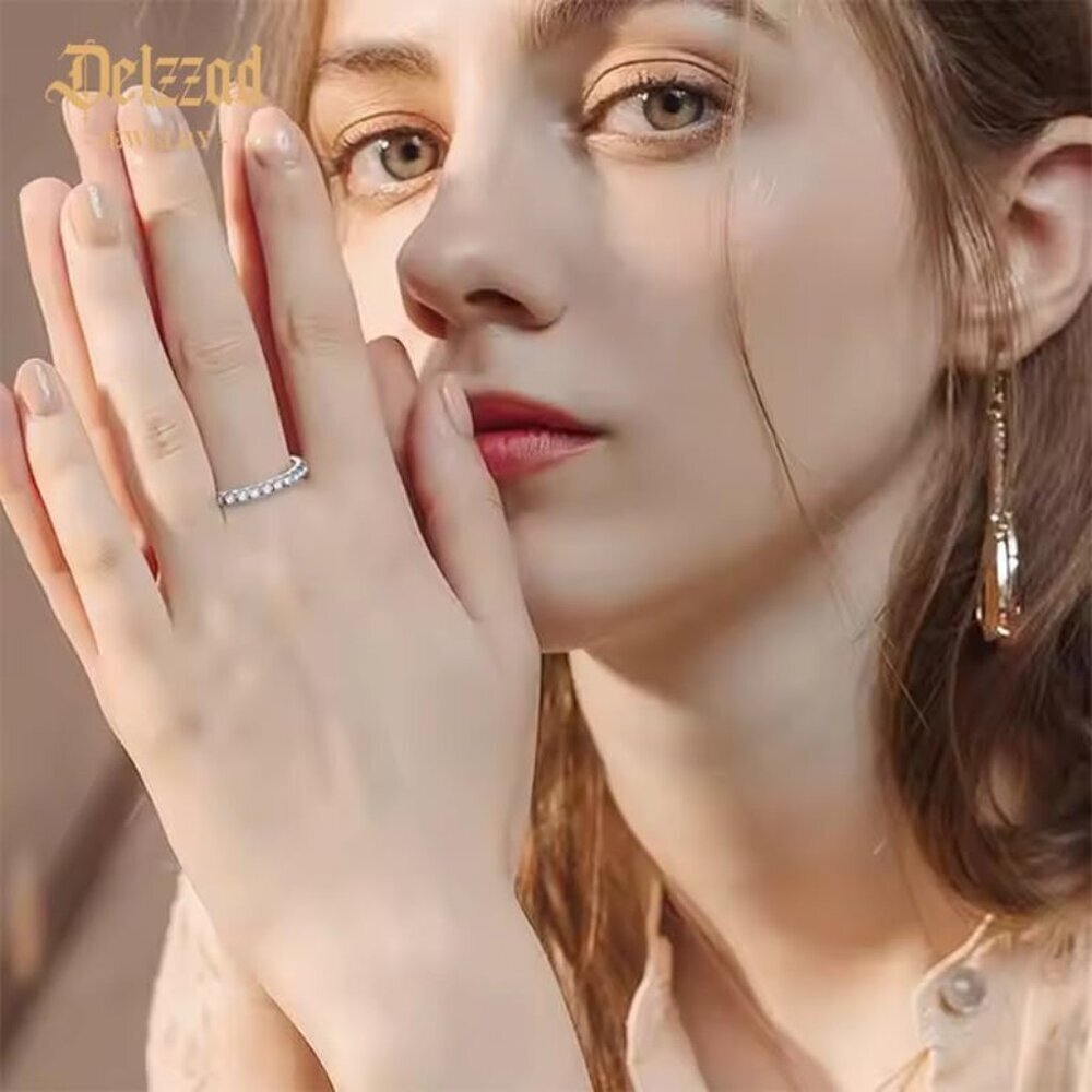 Sterling Silver Moissanite Stackable Ring 2mm Gif… - image 2